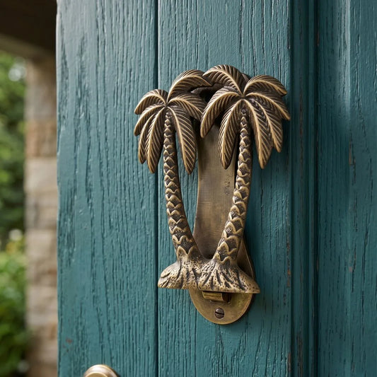 Antique Brass Palms Door Knocker