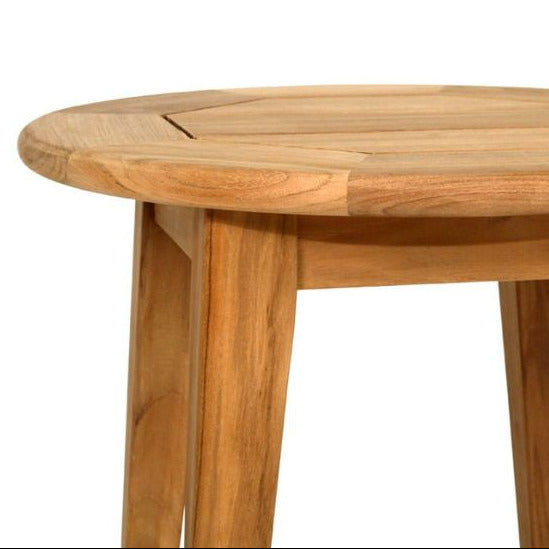 Round Teak Side on a white background