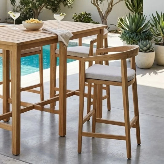 Kirra Counter/Bar Stool - Teak with Sunbrella