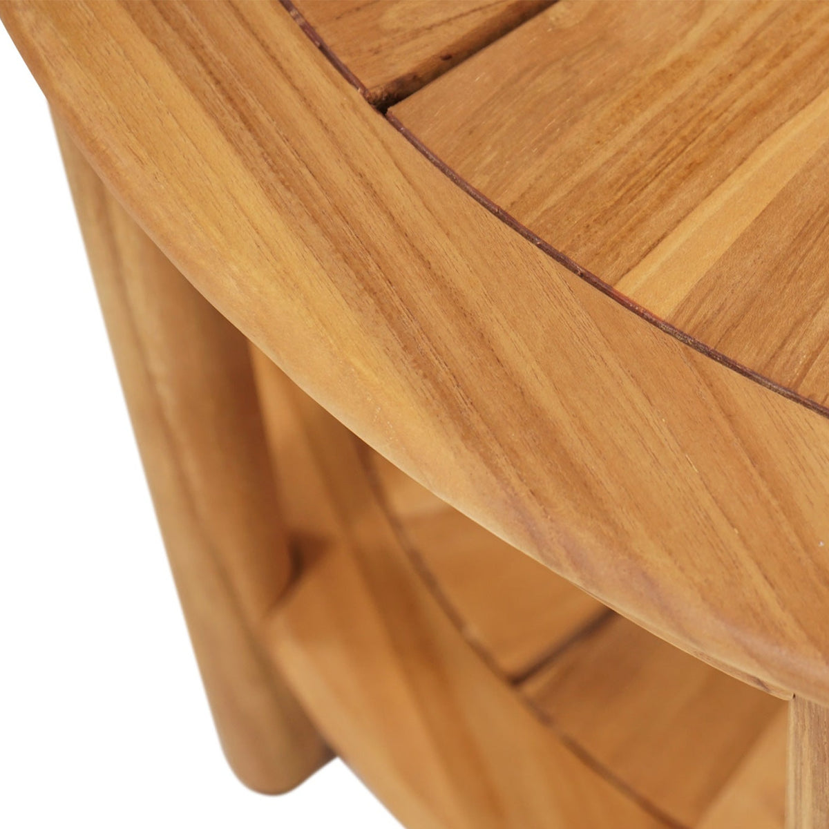 Close-up of a wooden stool with a white background
