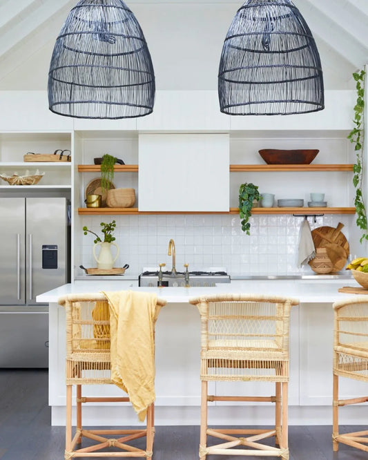 Traditional Malawi Cane Bar Stool – Natural