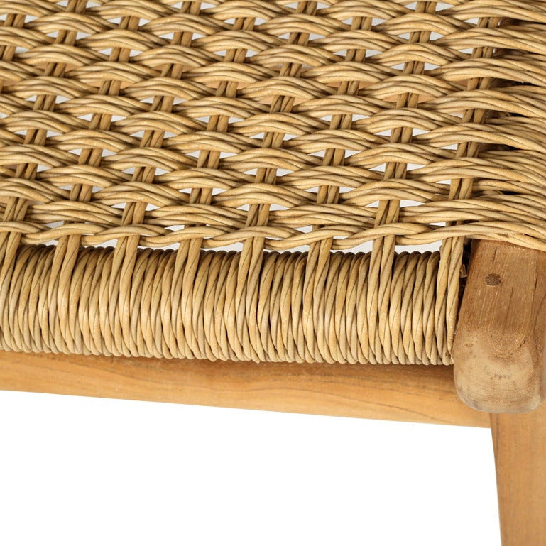 Close-up of a wicker chair seat on a white background