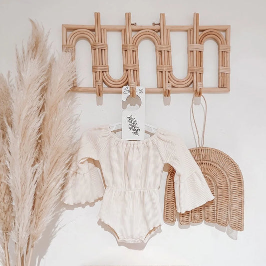 Sun Republic Rattan Multi Wall Hook styled in a little girls room
