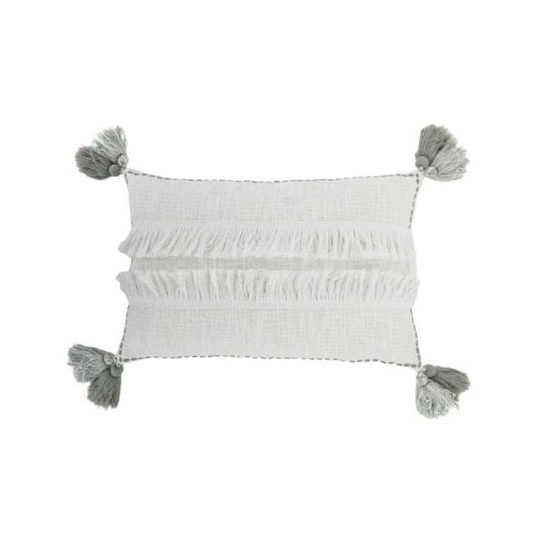 Adelia Hampton Cushion White & Grey Sun Republic