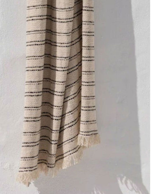 Alba Throw – Natural & Black Stripe Sun Republic