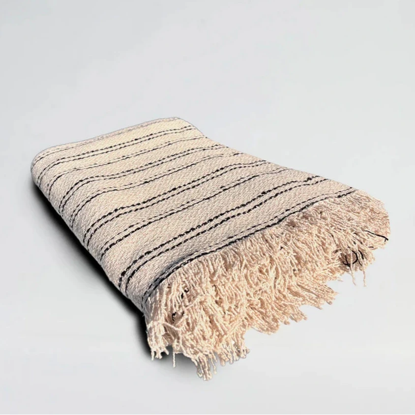 Alba Throw – Natural & Black Stripe Sun Republic