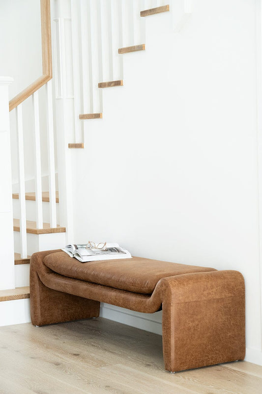 Amery Bench Seat – Cognac Leather Sun Republic