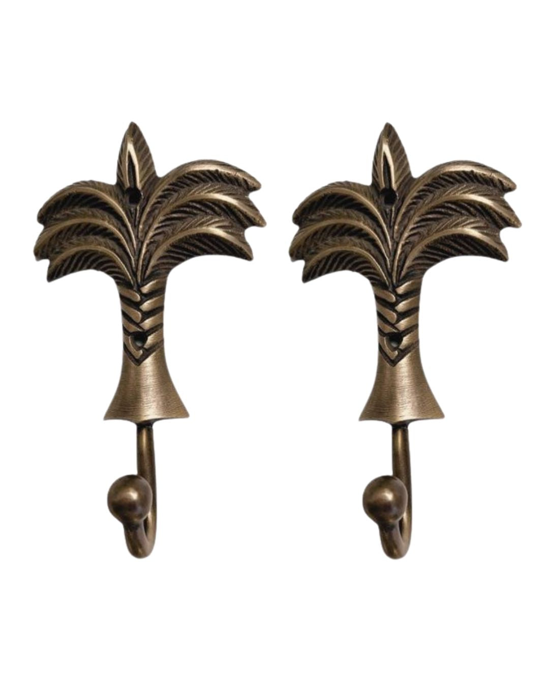 Antique Brass Palm Tree Wall Hook Sun Republic