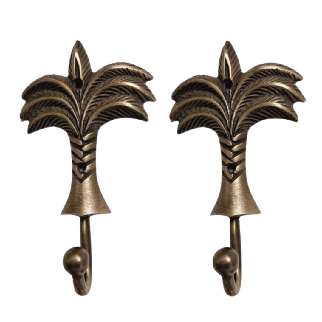Antique Brass Palm Tree Wall Hook Sun Republic