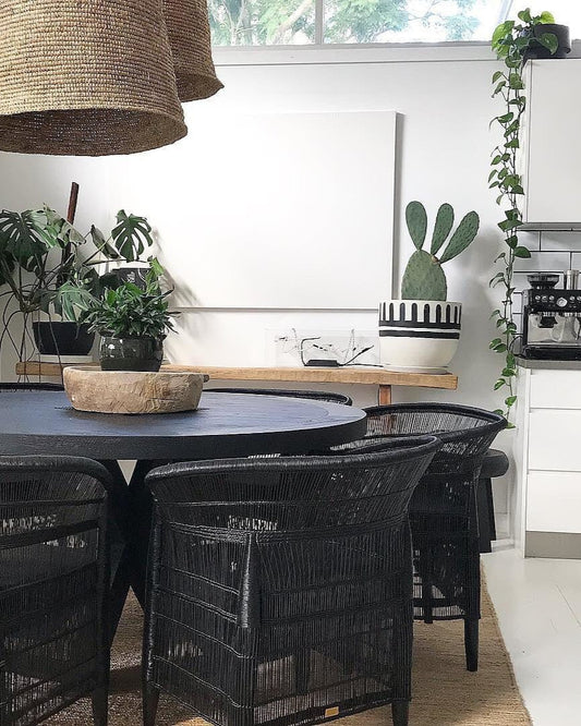 Authentic Black Malawi Cane Chair