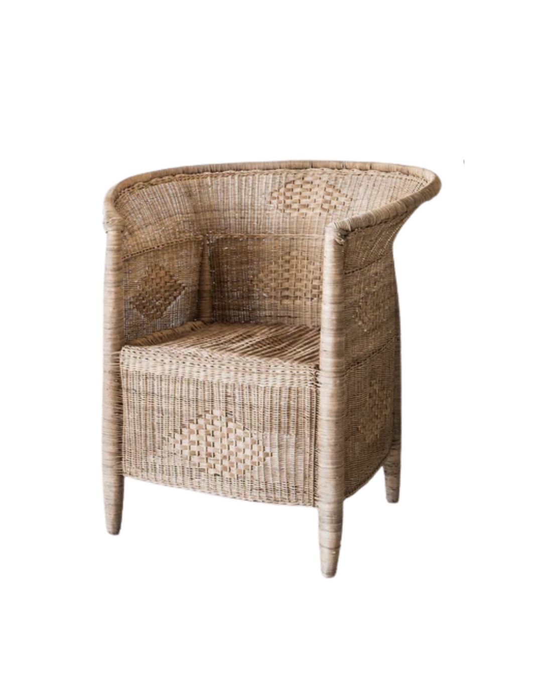 Authentic Traditional Natural Malawi Cane Chair - Close Weave Coastal Drift