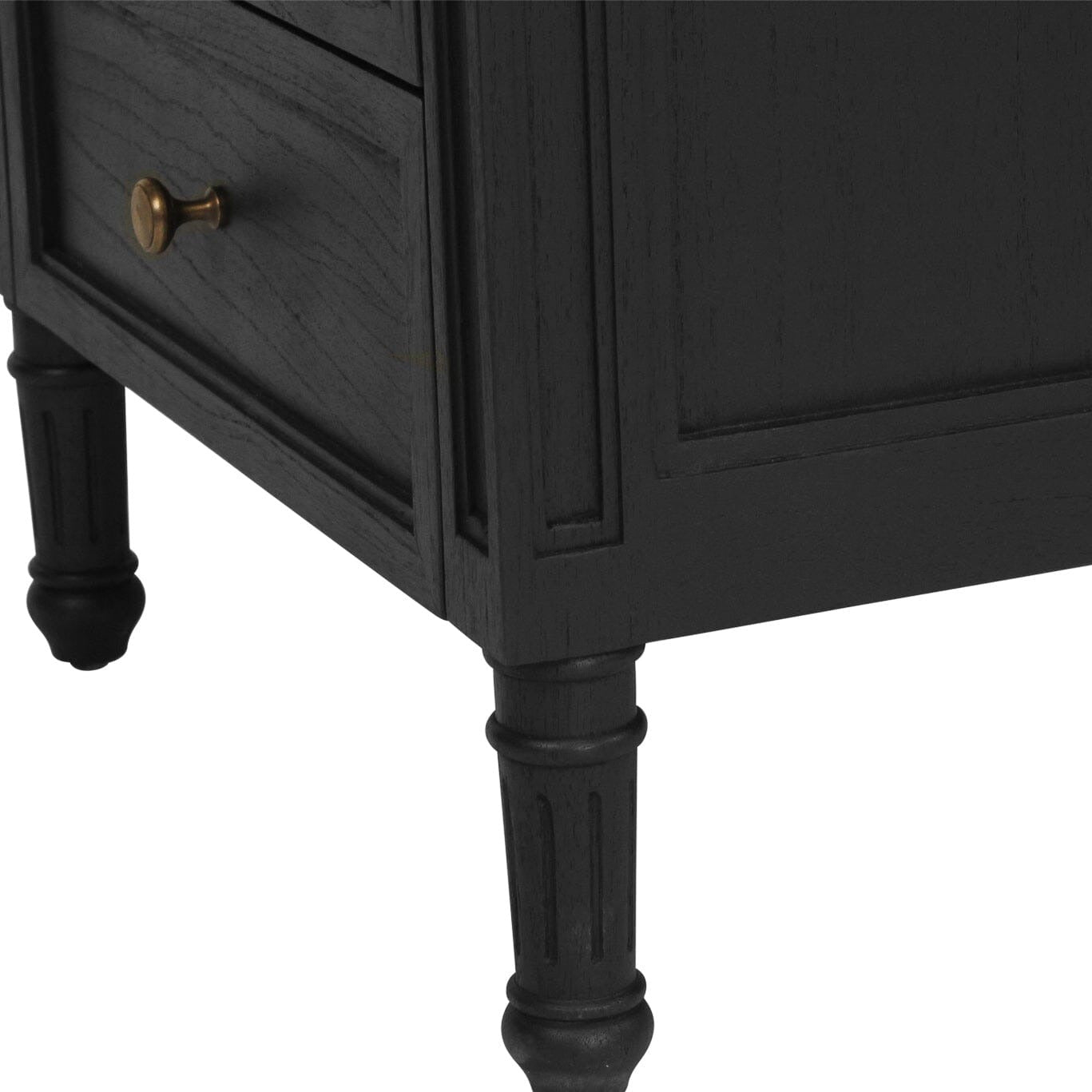 Black Cayman 3 Drawer 57cm Bedside Sun Republic