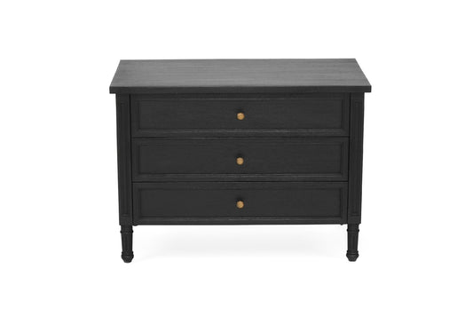 Black Cayman 3 Drawer 91cm Nightstand Sun Republic