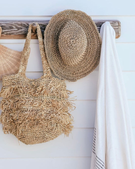Bora Bora Raffia Bag With Fringing Sun Republic