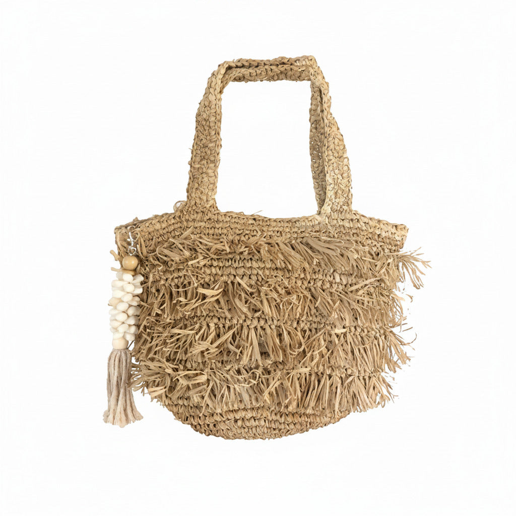Bora Bora Raffia Bag With Fringing Sun Republic