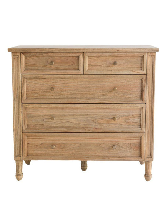 Cayman 5 Drawer Bedroom Dresser | Weathered Oak Sun Republic