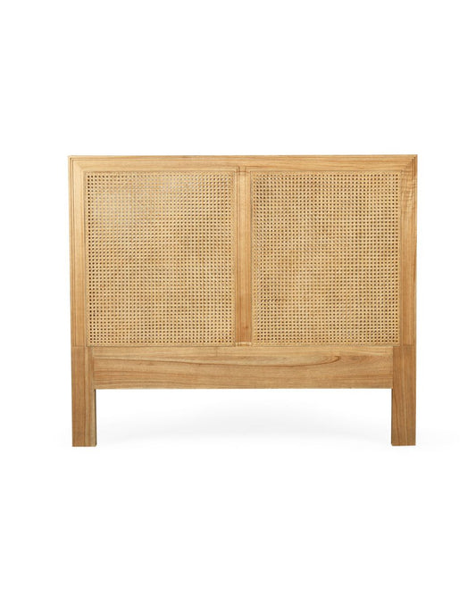 Cayman Cedar & Rattan Bed Head - Weathered Oak | Q-K Sun Republic