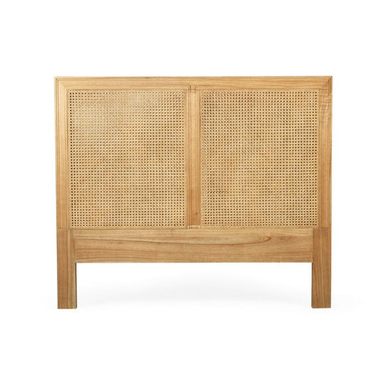 Cayman Cedar & Rattan Bed Head - Weathered Oak | Q-K Sun Republic