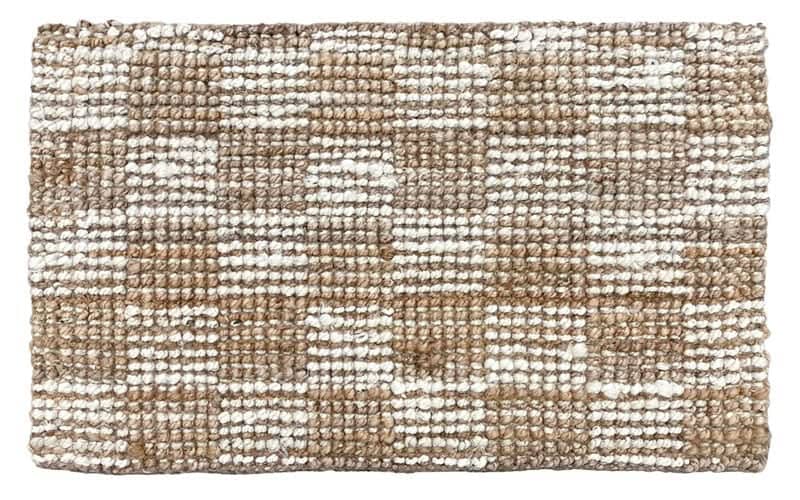 Check Jute Floor Mat - Natural & White | Pre-Order October Door Mates