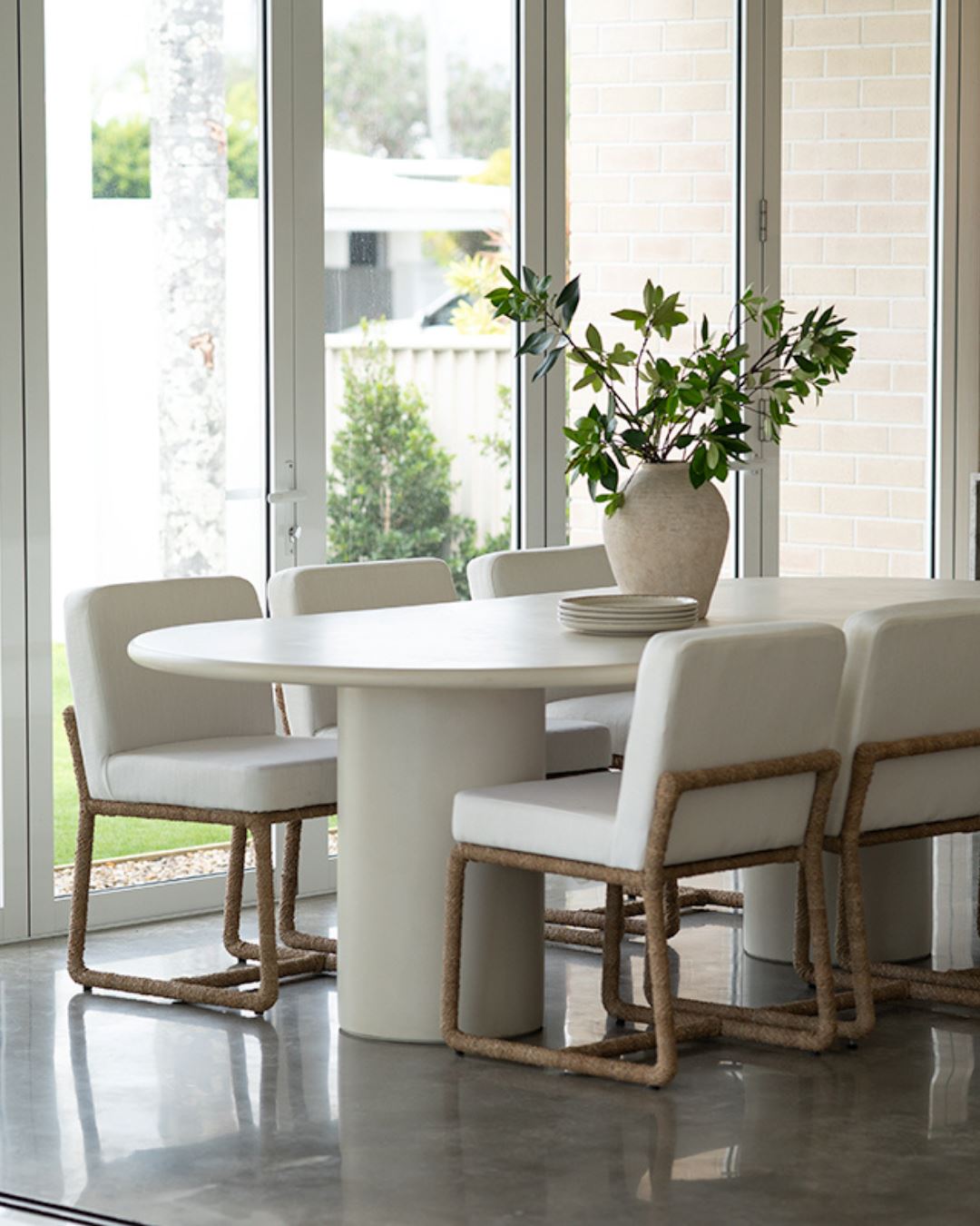 Cordelia Dining Chair with Lampakanay Rope Upholstered Seat