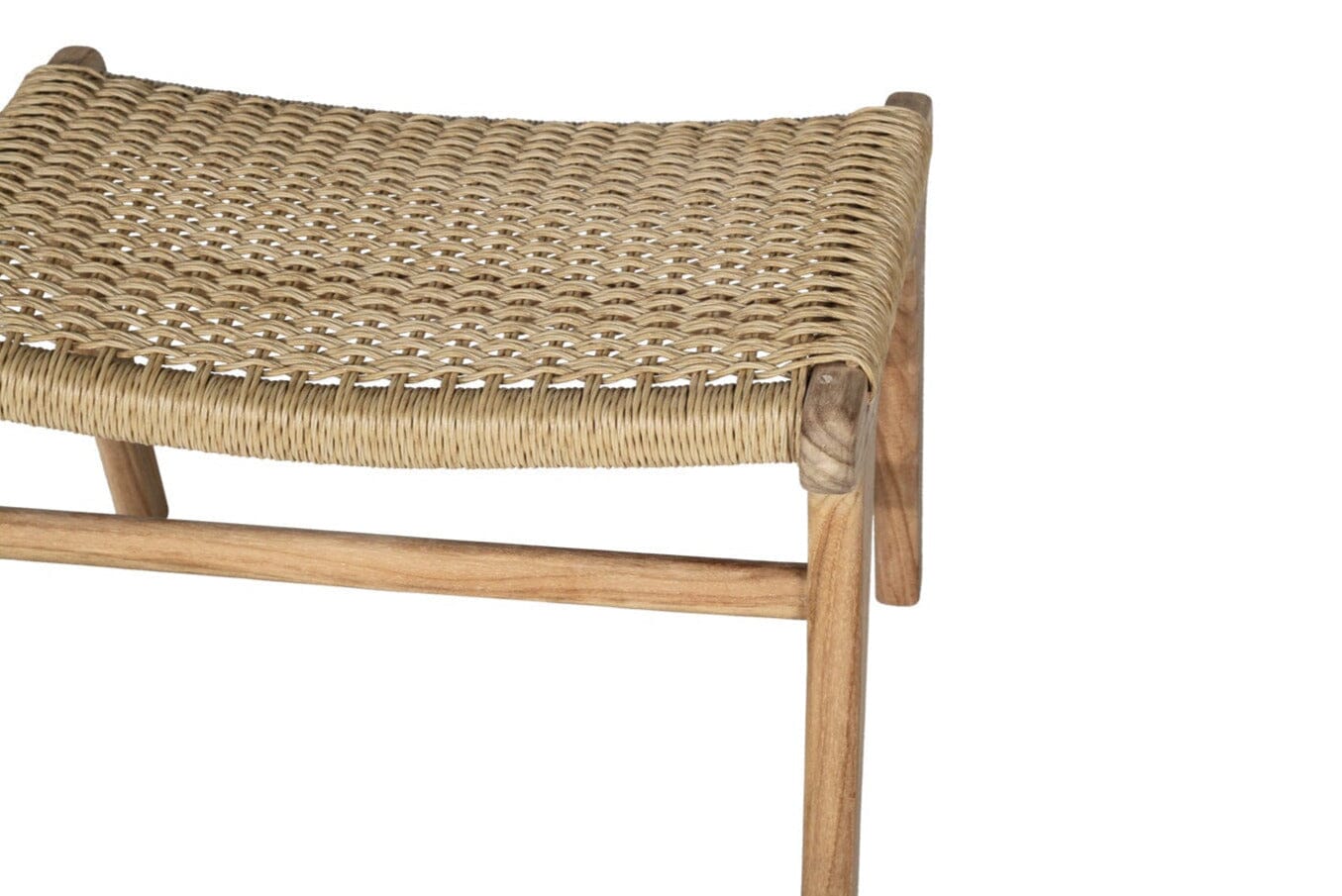 Cumberland Teak Woven Ottoman - Sand Sun Republic