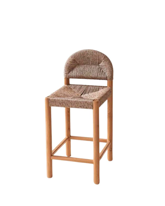 Dilly Teak & Rattan Arch Stool Sun Republic