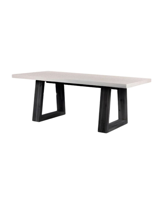 Dining Table Amalfi Terrazzo Stone Top (Black Wash Wide Leg) Elkstone