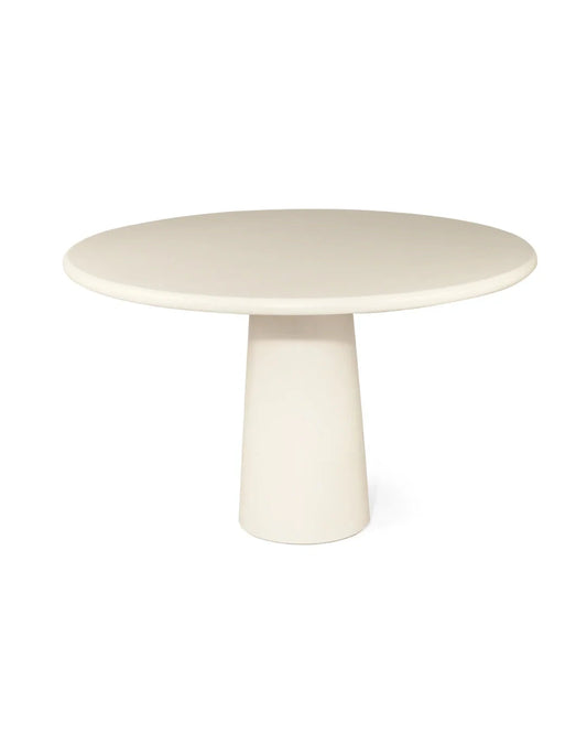 Elio Microcement Dining Table Round - Ivory/Bone Sun Republic