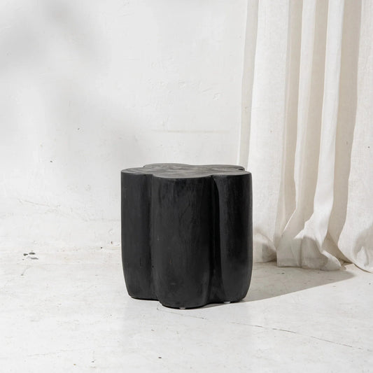 Flore Curved Stool / Side Table - Black