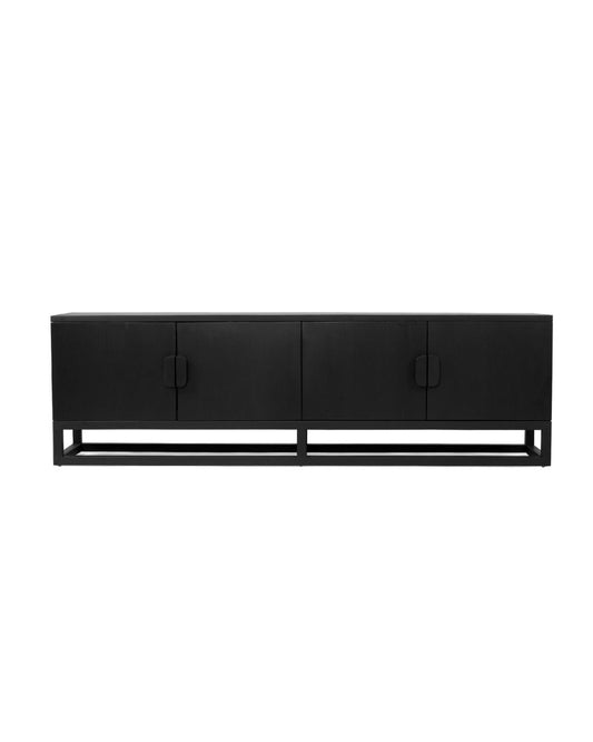 Flynn Teak Entertainment Unit - Black - 200cm & 300cm Sizes Sun Republic