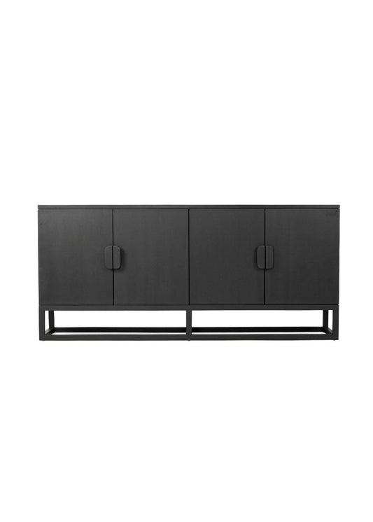 Flynn Teak Sideboard - Black | 200cm 4 Door Sun Republic