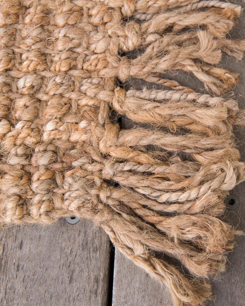 Fringed Natural Jute Floor Rugs & Runners Zebra