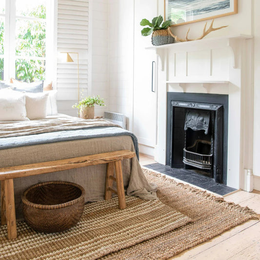 Fringed Natural Jute Floor Rugs & Runners Zebra