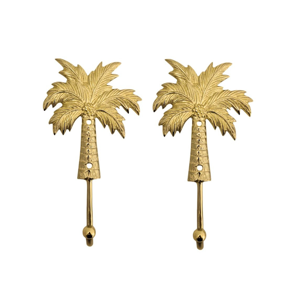 Gold Brass Palm Tree Hook - Large Sun Republic