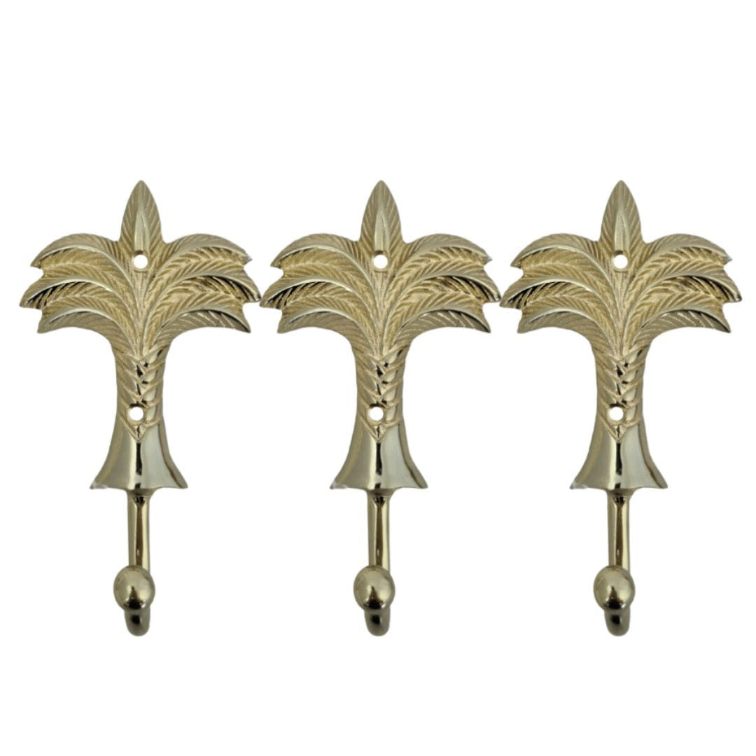 Gold Brass Palm Tree Wall Hook Sun Republic