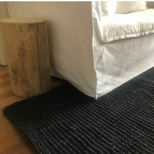 Graphite Natural Jute Floor Mats, Rugs & Runners Zebra