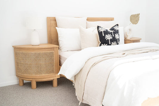 Hali American Oak Curved Bedside Table Set (Pair) Sun Republic