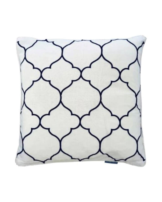 Hamptons Trellis Cushion – Navy & White or Natural & White Sun Republic