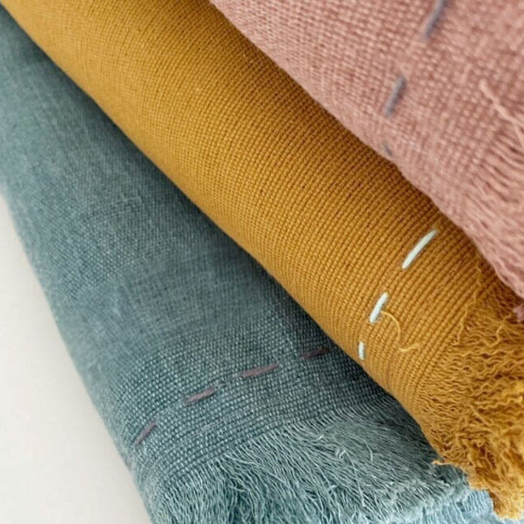 Hand Loomed 100% Cotton Cushion Covers - Mustard, Sage & Peony Sun Republic