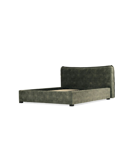 Harmony Upholstered Bed - Queen/King - Forest Green Sun Republic
