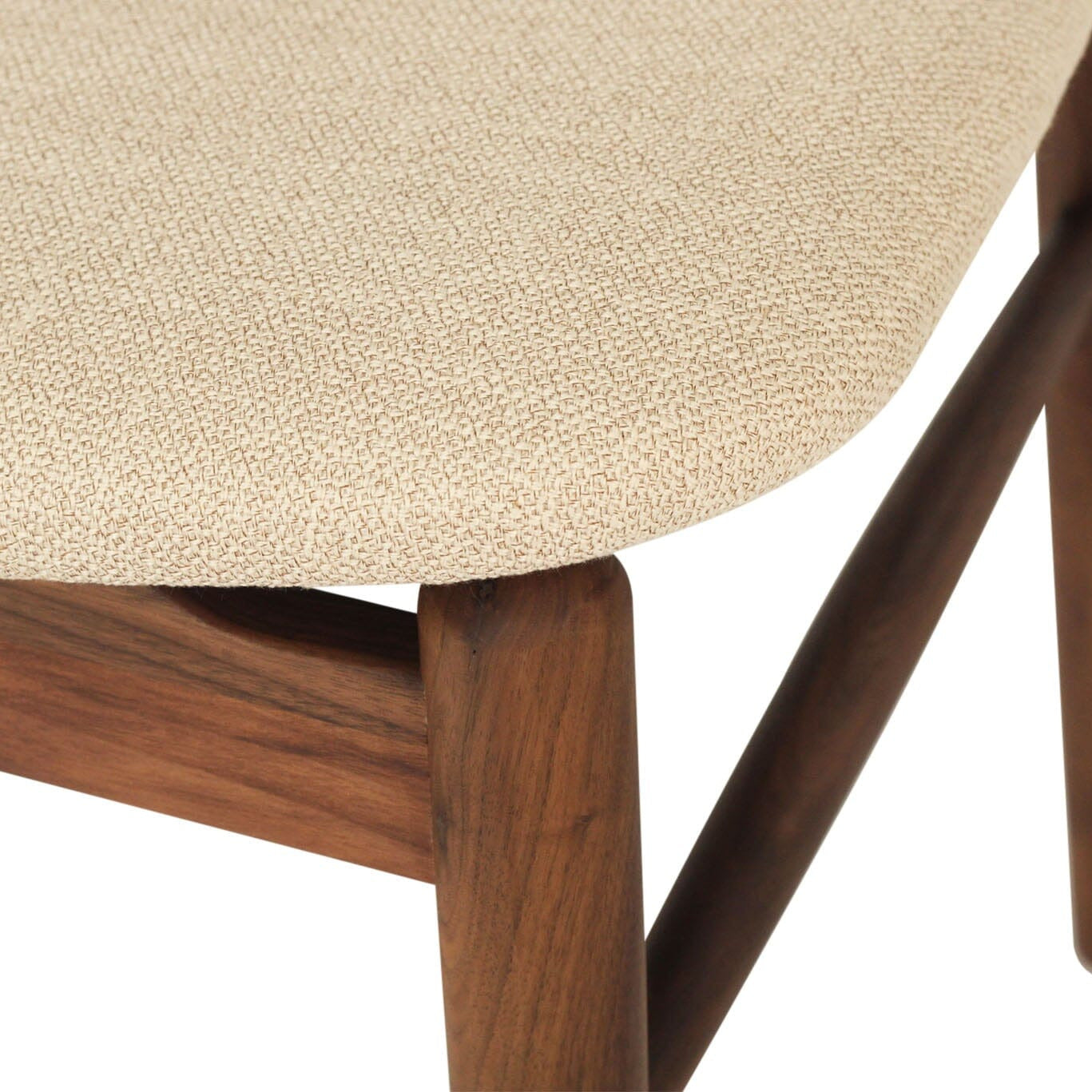 Jansen American Walnut Dining Chair with Linen Seat Sun Republic