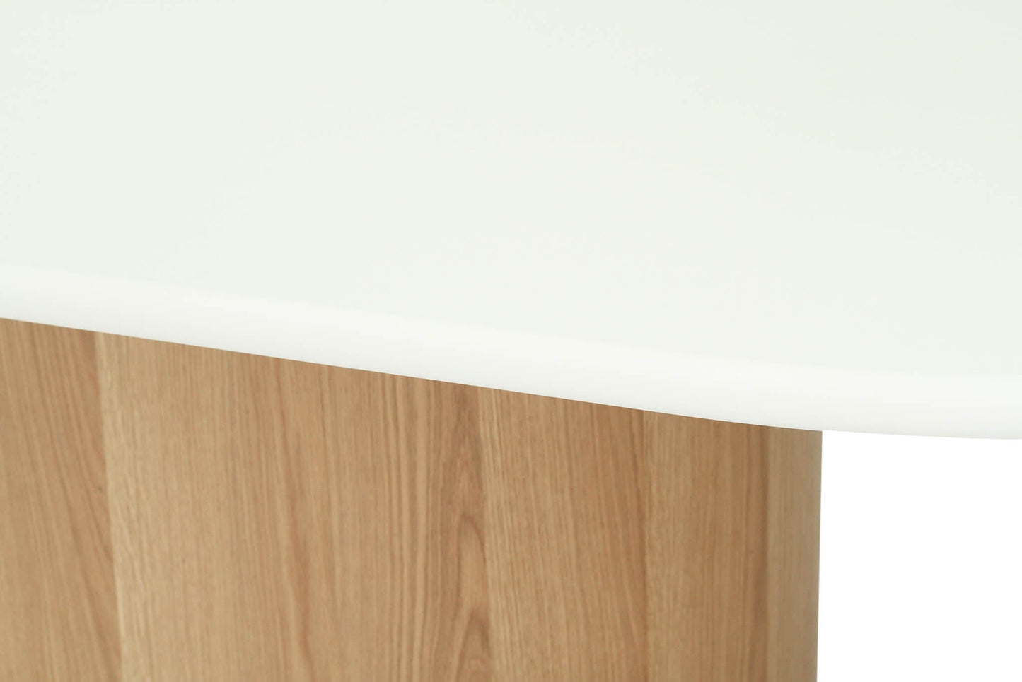 Jansen Oval White Micro Cement Table - Natural Oak Base Sun Republic