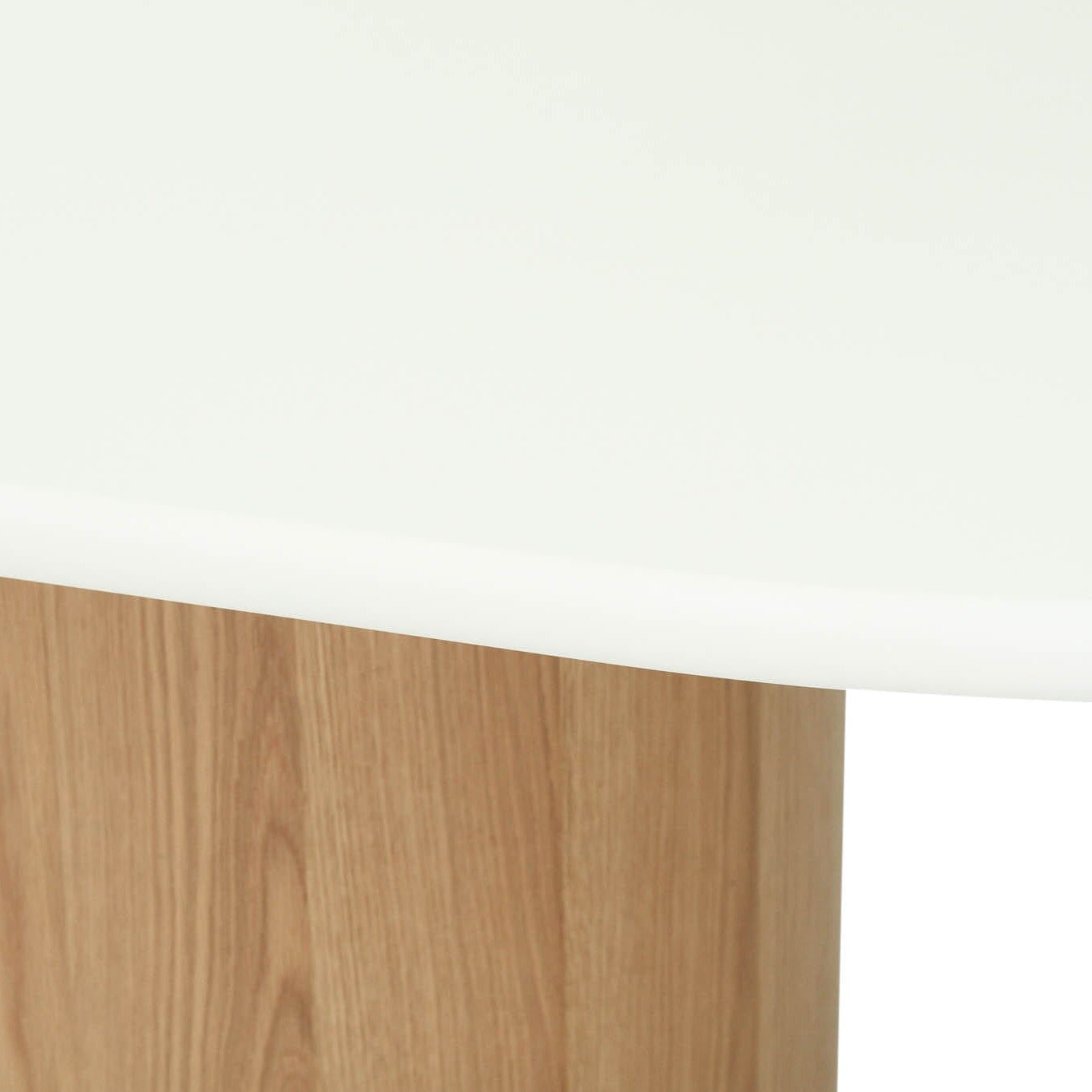 Jansen Oval White Micro Cement Table - Natural Oak Base Sun Republic