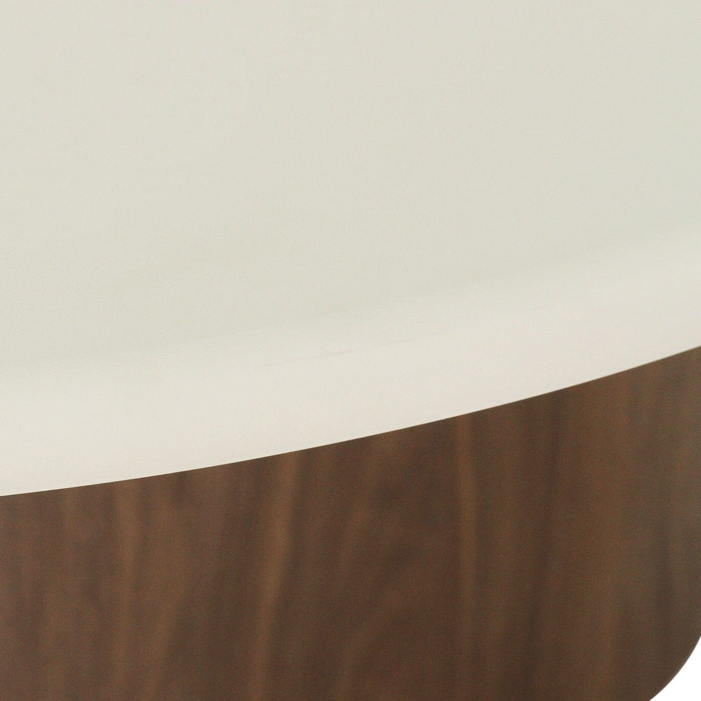 Jansen Oval White Micro Cement Table - Walnut Base Sun Republic