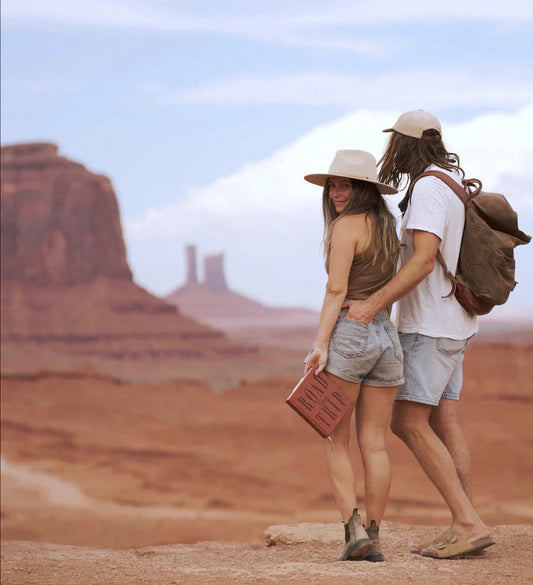 Journal - Life's a Road Trip - Brown Vintage Leather Sun Republic