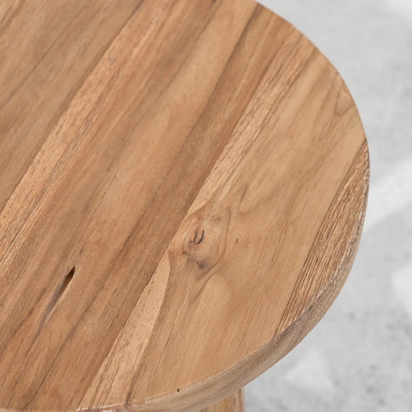 Kalo Round Rustic Teak Short Stool