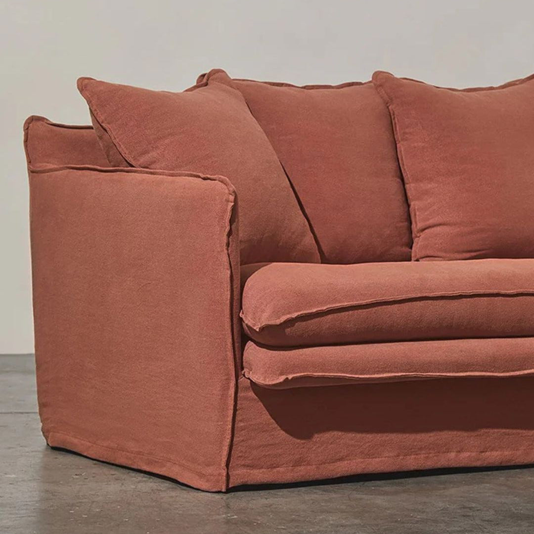 Keilani Linen Sofa - Desert Rose