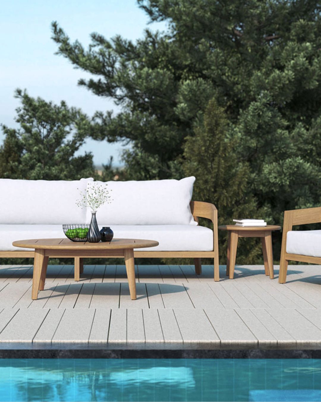 Kirra Round Teak Outdoor Coffee Table Sun Republic