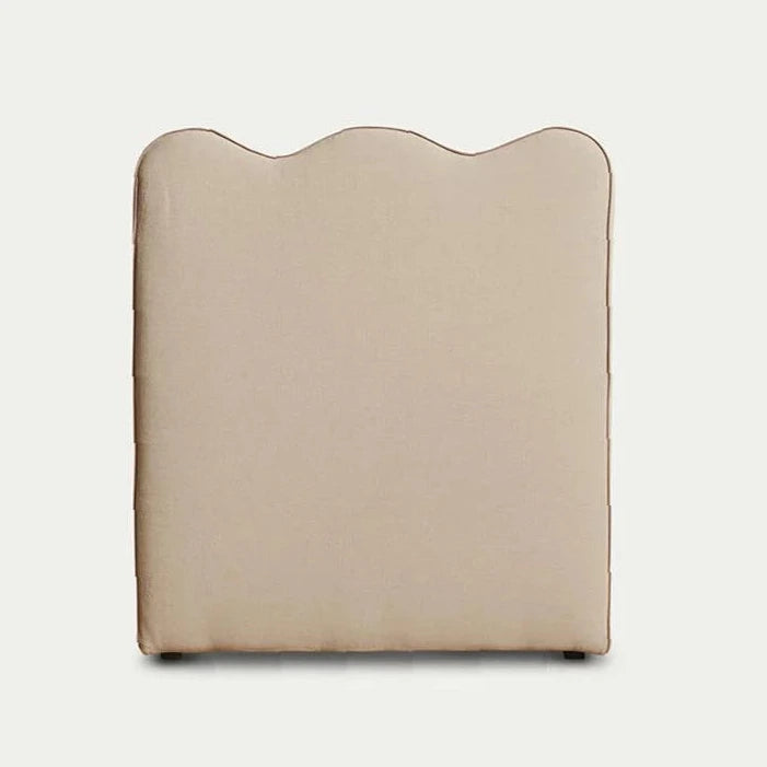 Linen Bedhead with Dusty Pink Piping - King Single