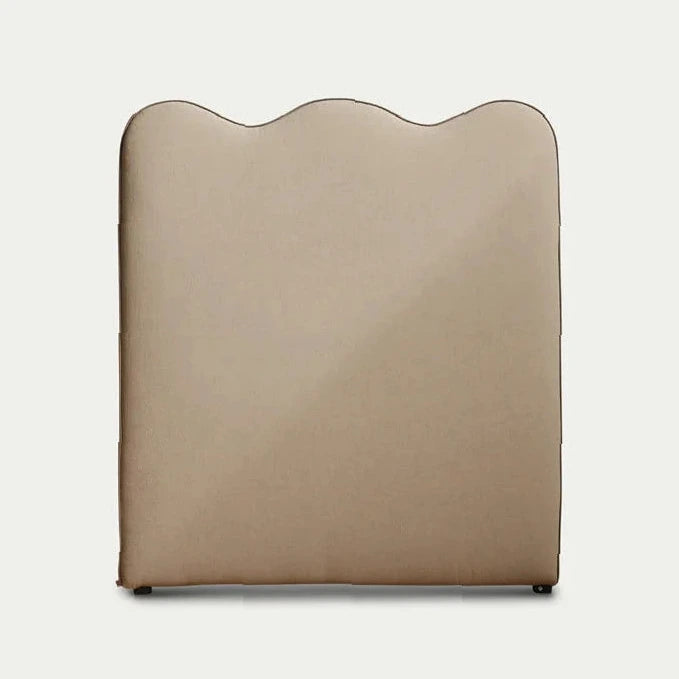 Linen Bedhead with Grey Gum Piping - King Single